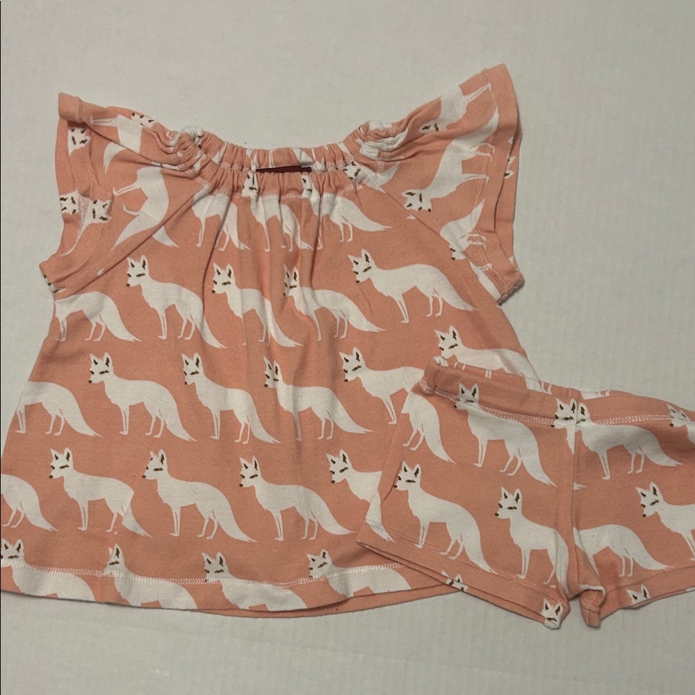 Milk barn baby girl Fox Print dress and bloomer